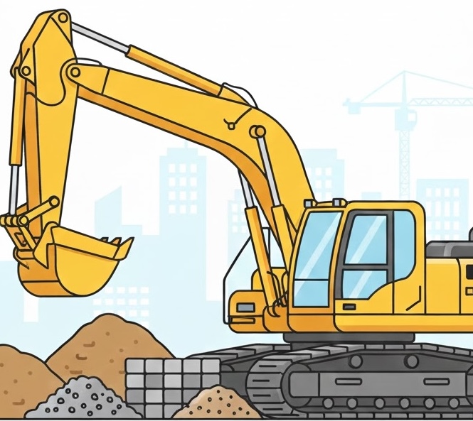 外構工事の作業イラスト